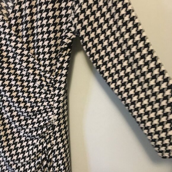 Lauren Ralph Lauren Houndstooth Crosswrap 3/4 Sleeve Midi Dress - Picture 7 of 16